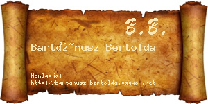 Bartánusz Bertolda névjegykártya